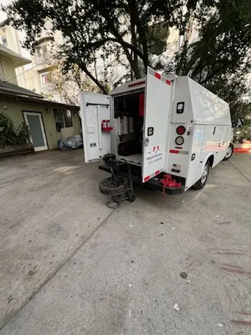 Magnet Plumbing service vehicle on-site for Slab Leak Repair in Rebel Hill